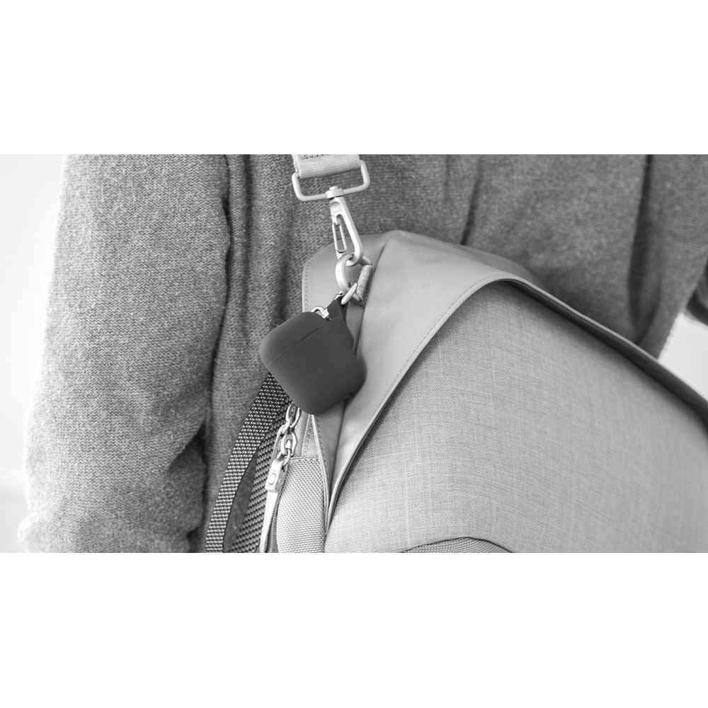 Чехол Moshi Pebbo для AirPods (1st and 2nd Gen). Материал силикон. Цвет: черный.